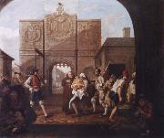 William Hogarth At the city gate of Calais oil on canvas